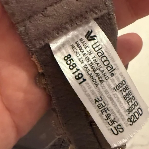 Wacoal Push Up Bra lace detail grey purple  32 DD - Picture 4 of 4
